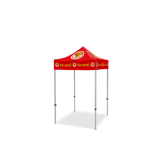Custom Canopy Tent with Full Back Wall, Half Side Walls & Table Cover
