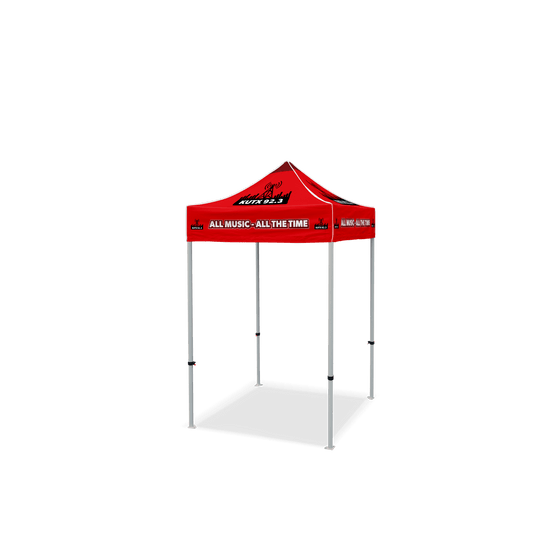 Custom Canopy Tent with Full Back Wall, Half Side Walls & Table Cover