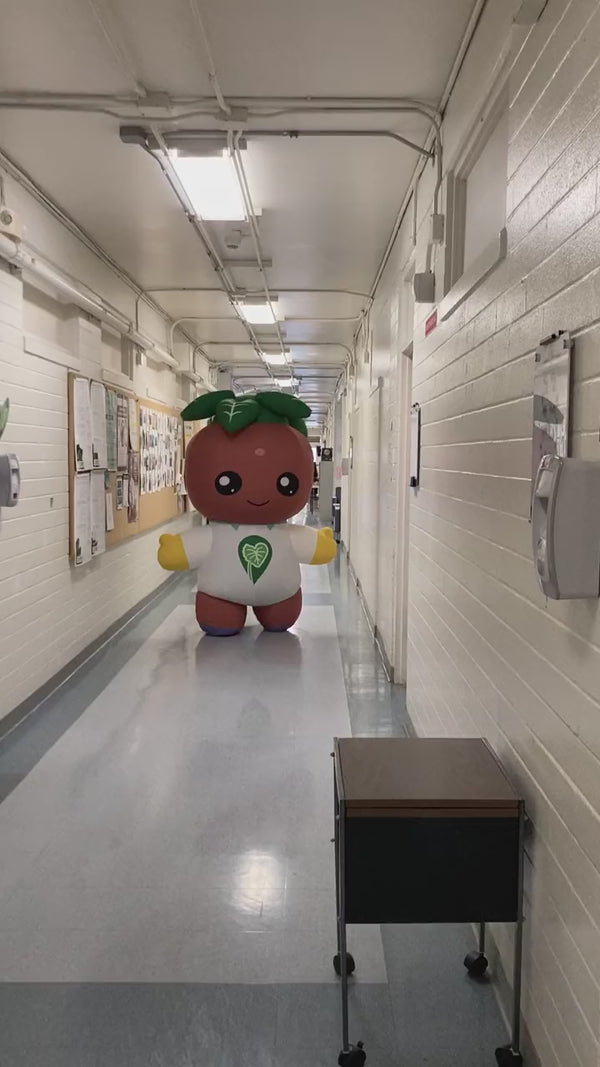 Inflatable mascot costume in action (plant)