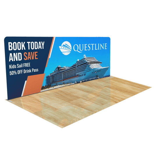 20ft Trade Show Display with Literature & Tablet Stand