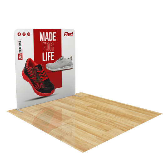 8ft Trade Show Display with Literature & Tablet Stand