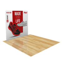 8ft Trade Show Display with Literature & Tablet Stand