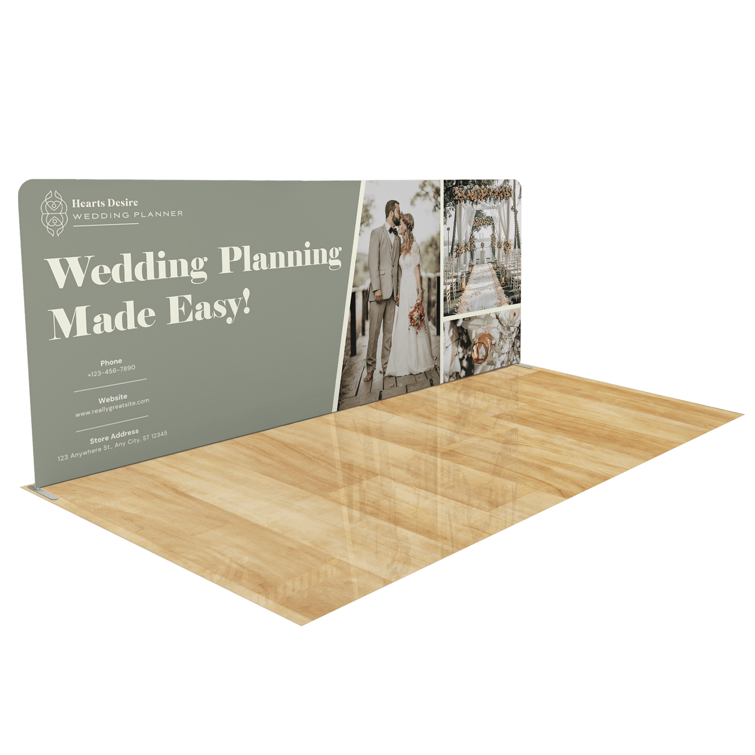 20ft Tension Fabric Trade Show Display with Portable Banner