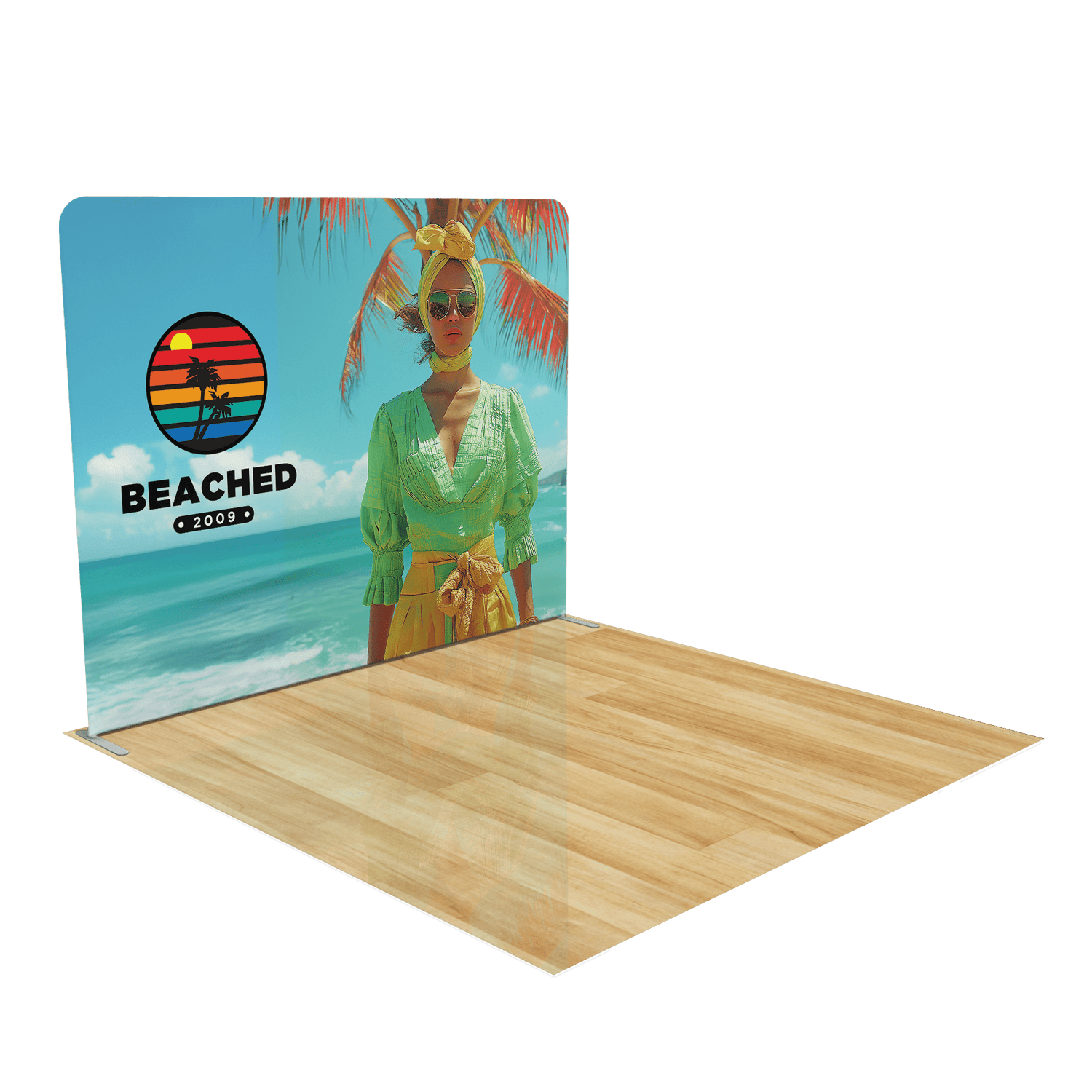10ft Trade Show Display with Triangle Shelving