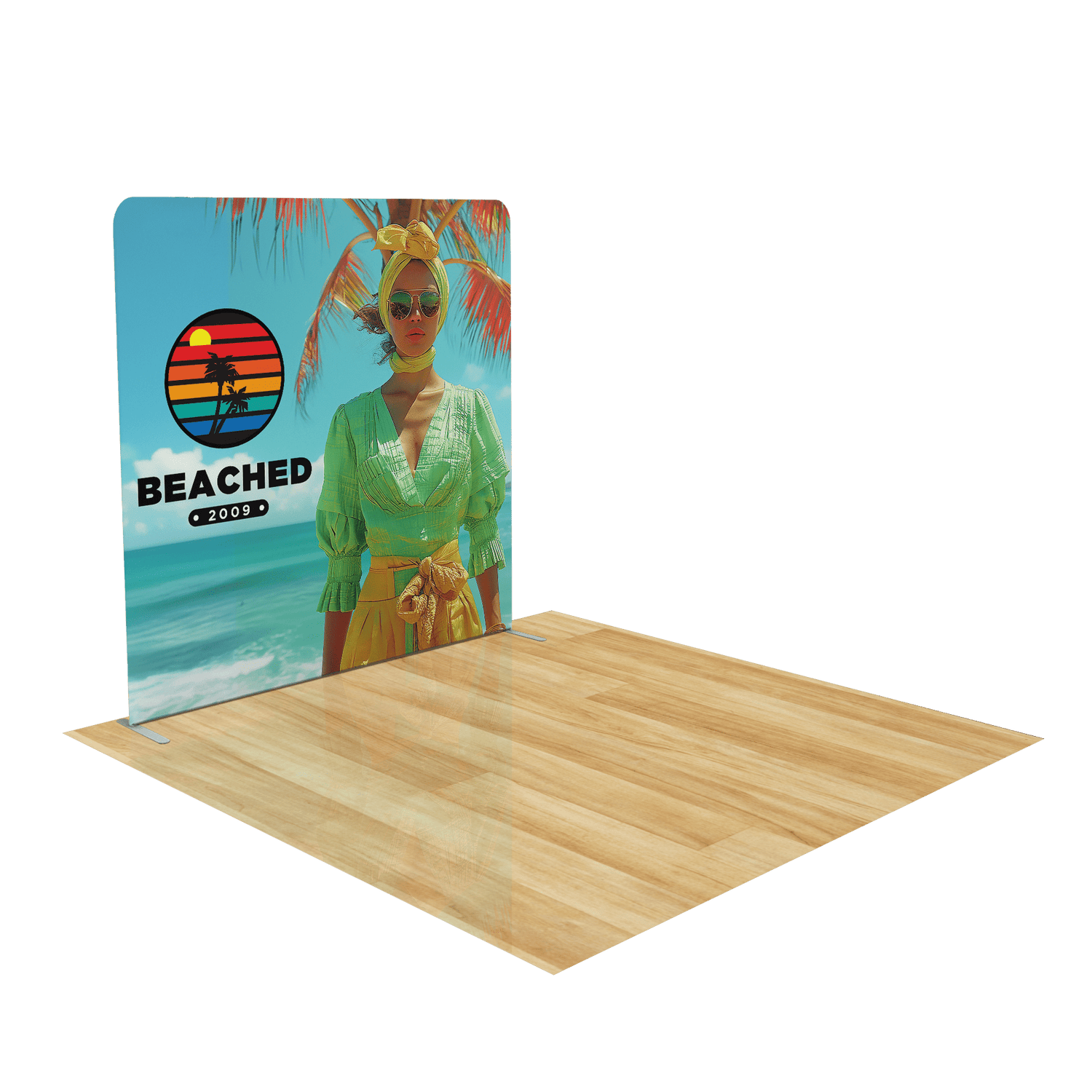 8ft Trade Show Display with Triangle Shelving