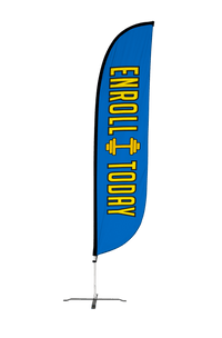 Gym Enroll Today Feather Flag Blue 