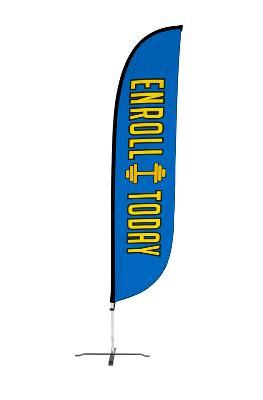 Gym Enroll Today Feather Flag Blue 