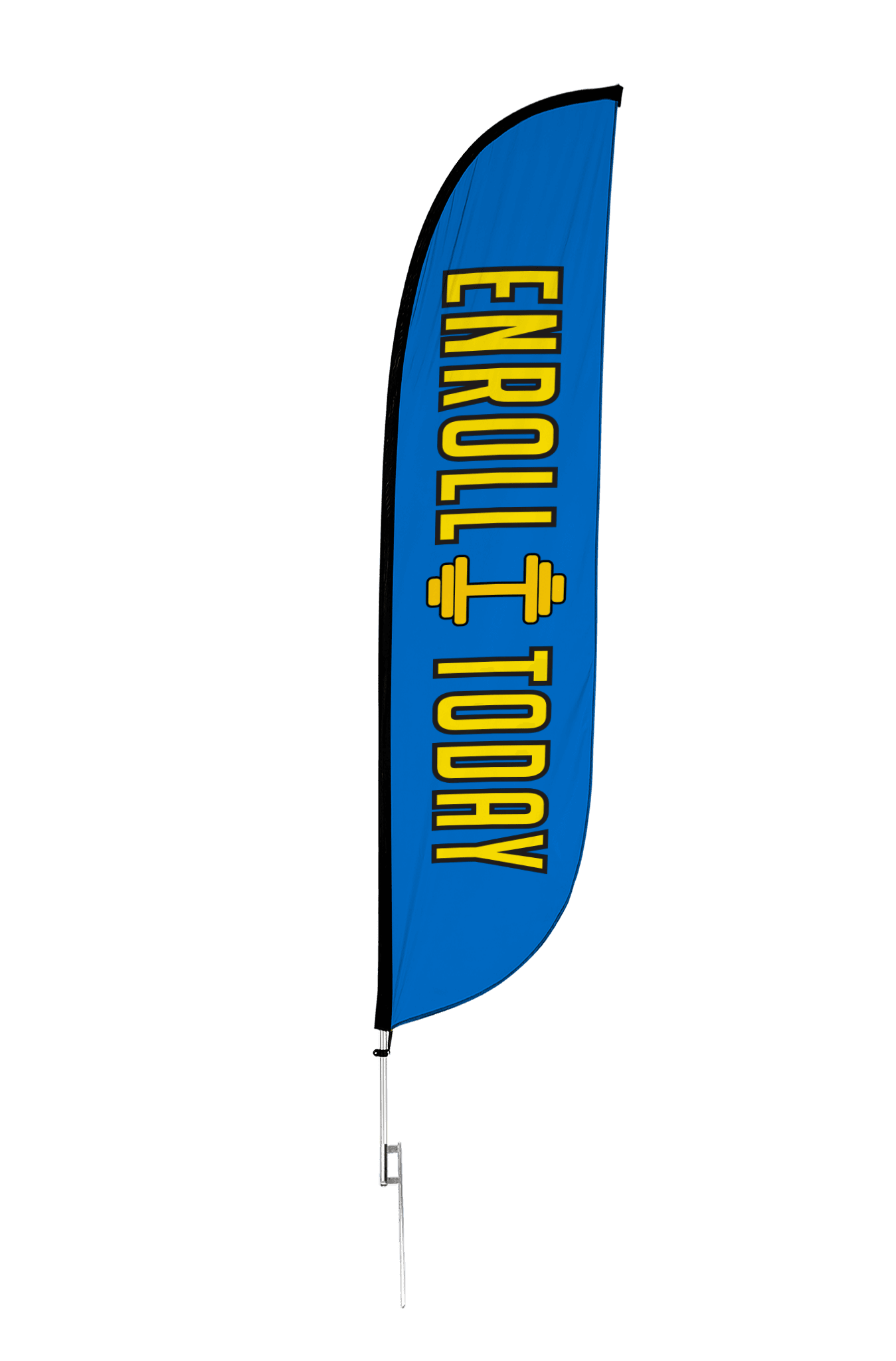 Gym Enroll Today Feather Flag Blue 