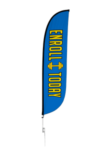 Gym Enroll Today Feather Flag Blue 