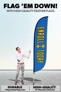 Gym Enroll Today Feather Flag Blue 