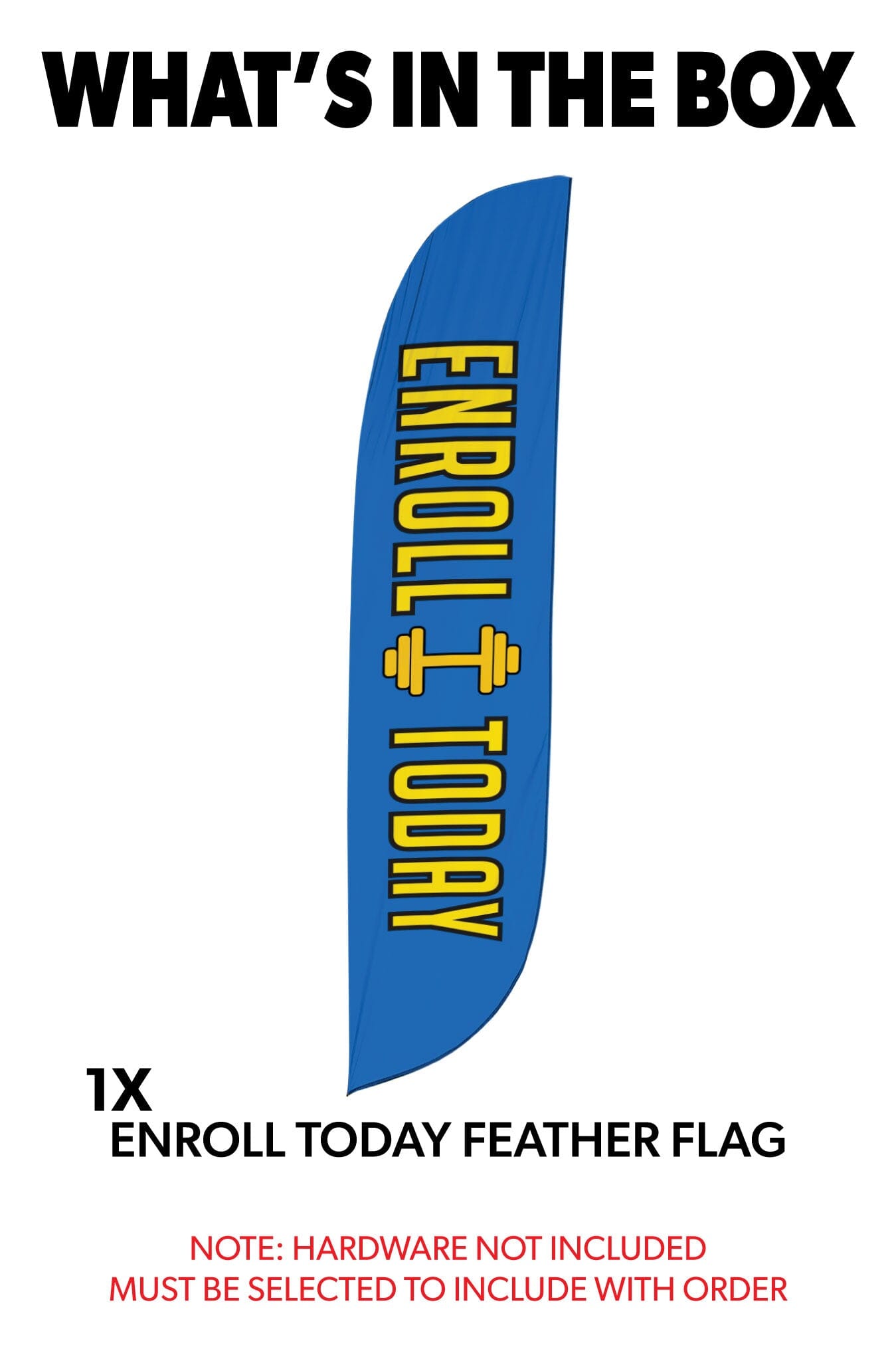 Gym Enroll Today Feather Flag Blue 
