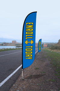 Gym Enroll Today Feather Flag Blue 