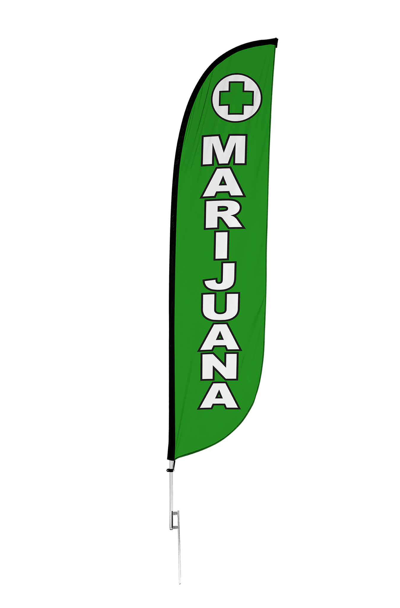 Marijuana Feather Flag Green 