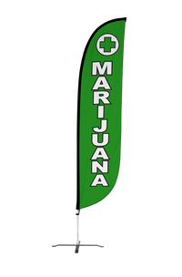 Marijuana Feather Flag Green 