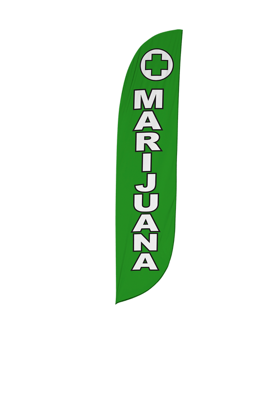 Marijuana Feather Flag Green 