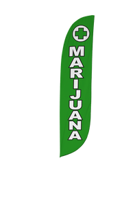 Marijuana Feather Flag Green 