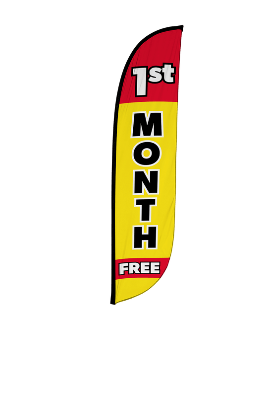 1st Month Free Feather Flag Yellow 