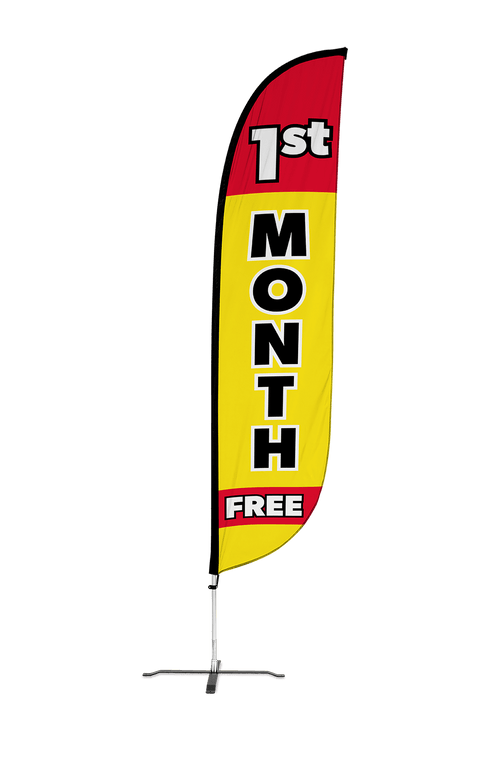 1st Month Free Feather Flag Yellow
