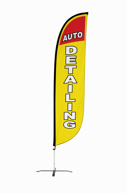 Auto Detailing Feather Flag Yellow 