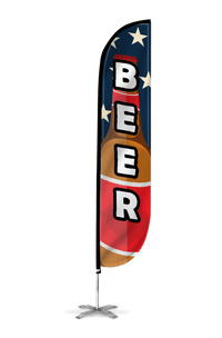 Beer Feather Flag Red White Blue 