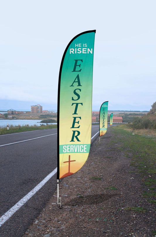 Easter Service Church Feather Flag 