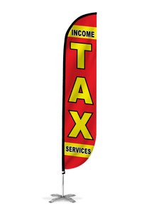 Income Tax Services Feather Flag in Red 