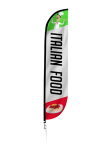 Italian Food Feather Flag White 