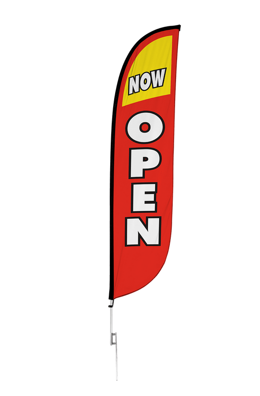 Now Open Feather Flag 