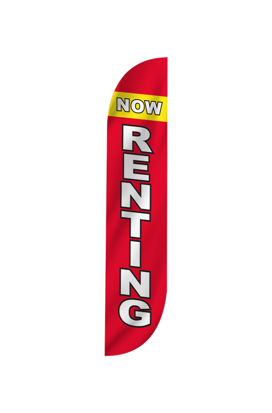 Now Renting Feather Flag Red 