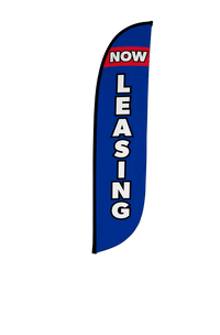 Now Leasing Feather Flag Blue & Red 