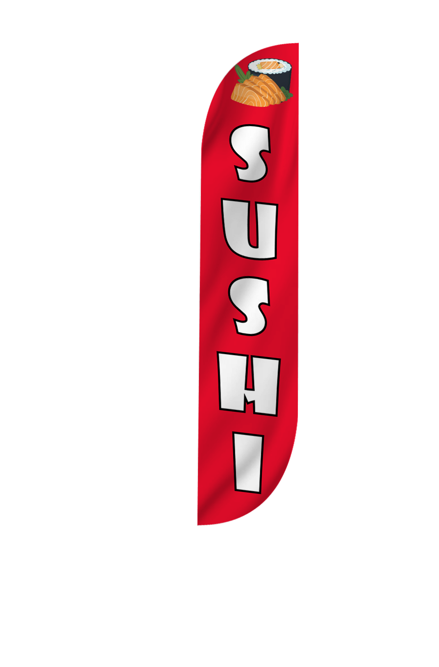 Sushi Feather Flag Red 