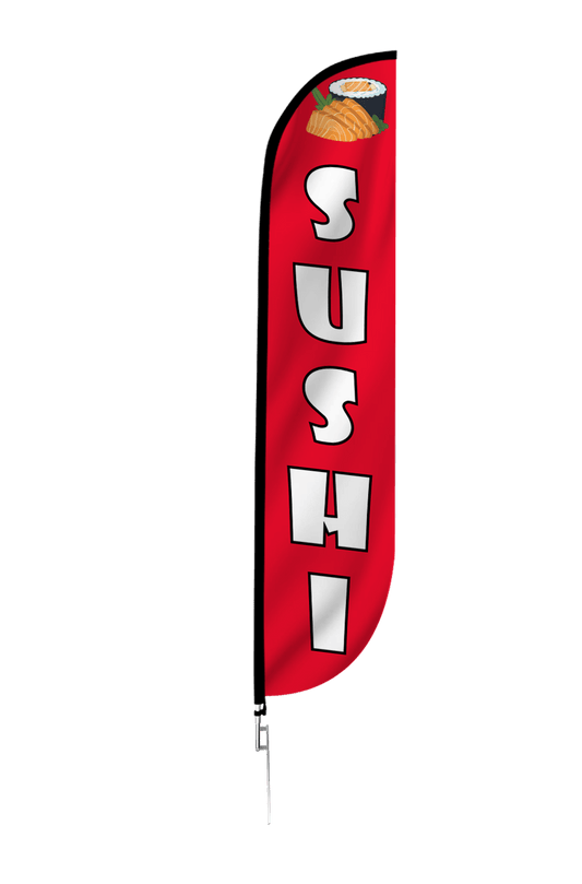 Sushi Feather Flag Red 