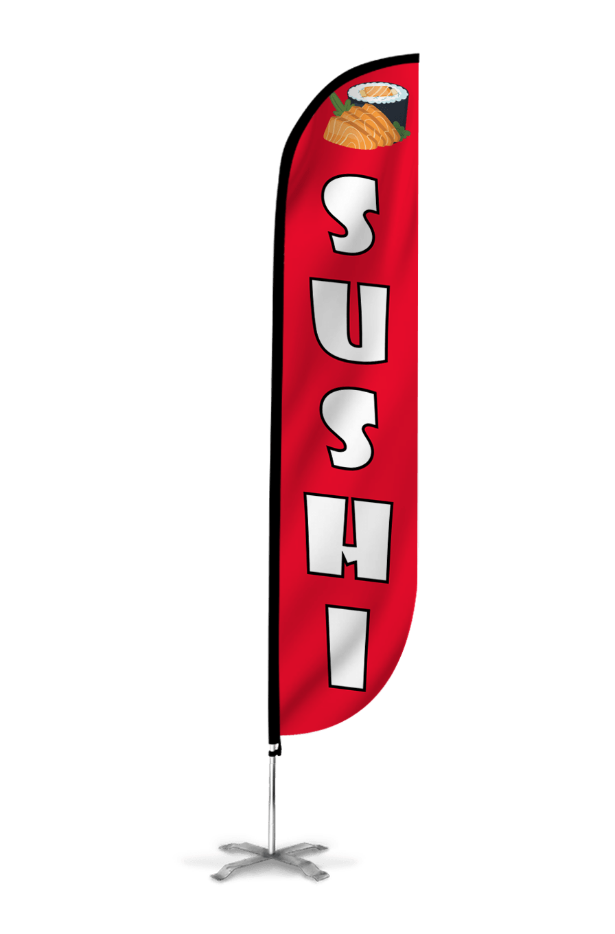 Sushi Feather Flag Red 