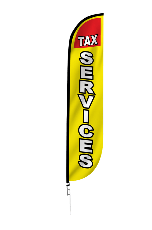 Tax Services Feather Flag in Yellow 