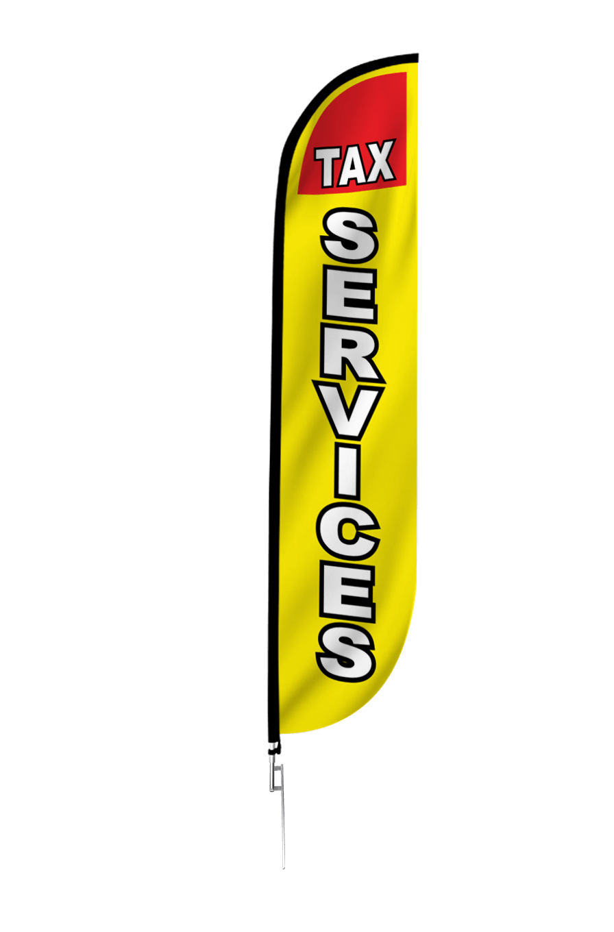 Tax Services Feather Flag in Yellow 