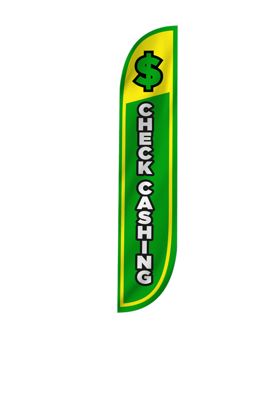 Check Cashing Feather Flag 