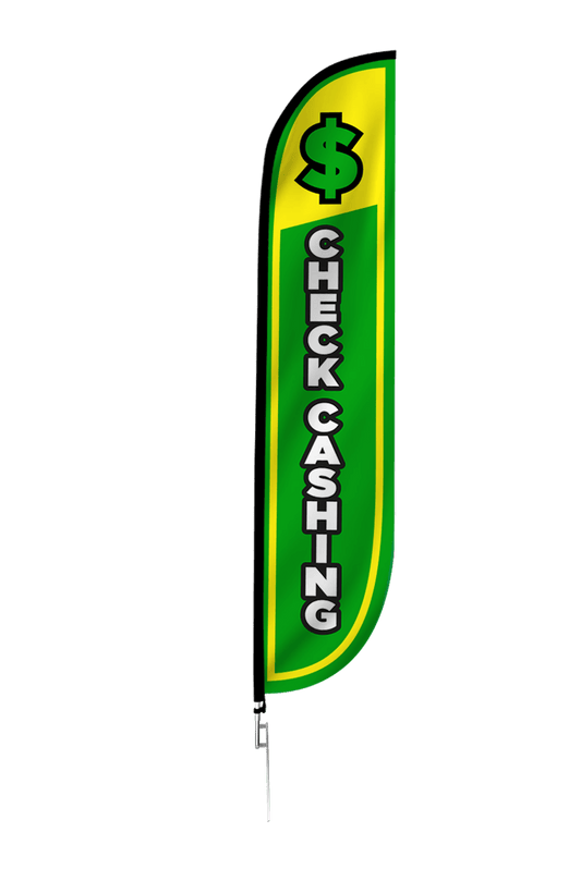 Check Cashing Feather Flag 