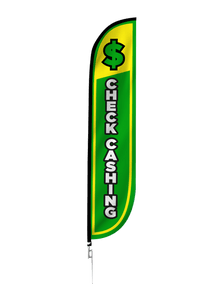 Check Cashing Feather Flag 