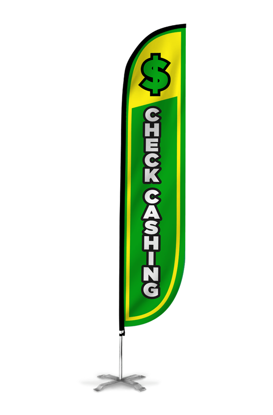 Check Cashing Feather Flag 10M1200047