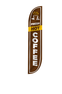 Fresh Hot Coffee Feather Flag 