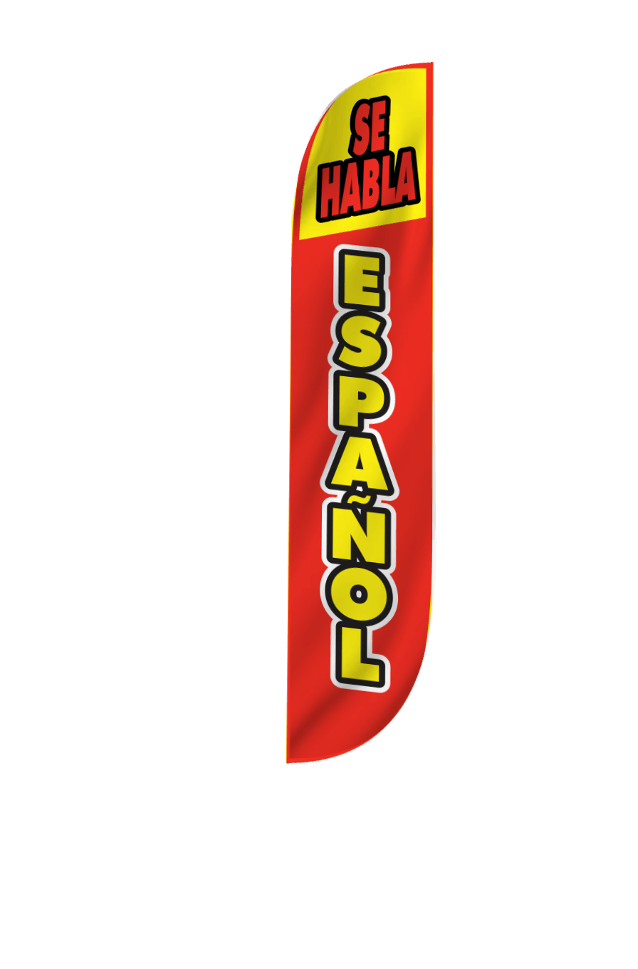 Se Habla Espanol Feather Flag 