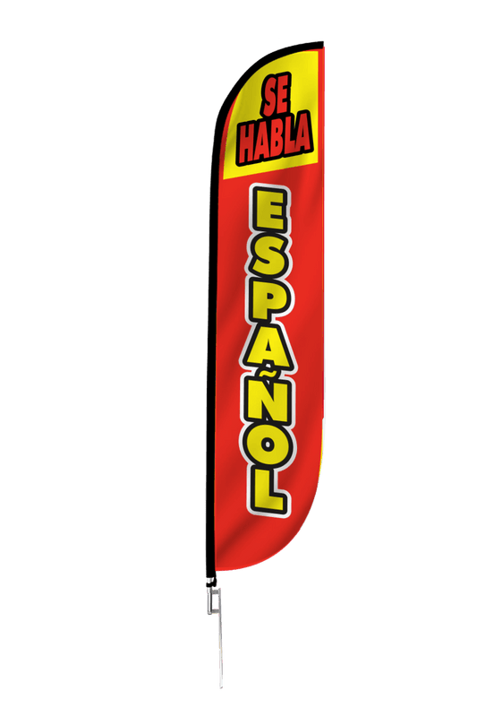 Se Habla Espanol Feather Flag 