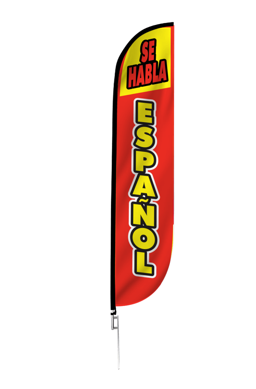 Se Habla Espanol Feather Flag 