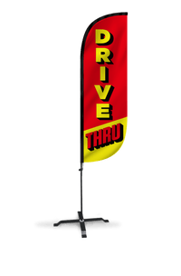 Drive Thru Red & Yellow Feather Flag 