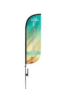 Easter Service Church Feather Flag 