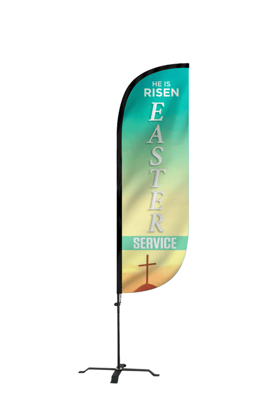 Easter Service Church Feather Flag 