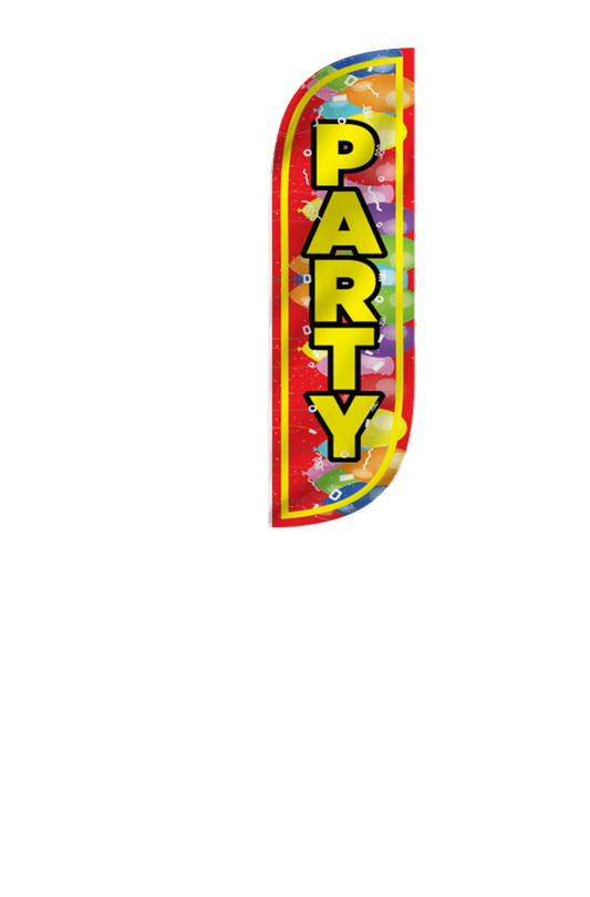 Party Feather Flag with Balloons 