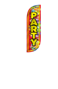 Party Feather Flag with Balloons 