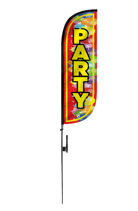Party Feather Flag with Balloons 
