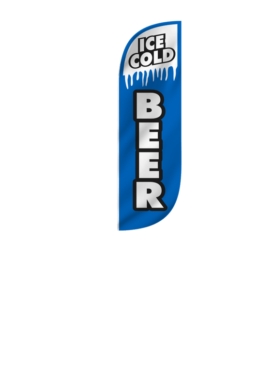 Ice Cold Beer Feather Flag 